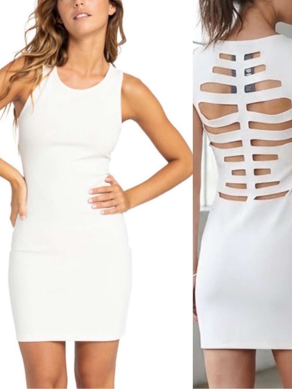 NEW Cut Out Back White Dress Size L🤍